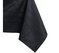 AmeliaHome Nappe de Table Effet Lotus déperlant Polyester Noir Vesta 60x60 cm