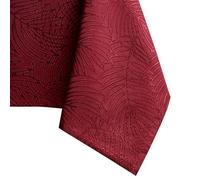 AmeliaHome Nappe Effet Lotus déperlant Polyester Bordeaux Gaia 150x150 cm Ronde