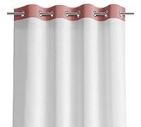 AmeliaHome Rideau 140 x 250 cm 1 pièce Semi-Transparent à œillets Aspect Velours Irvette Vieux Rose