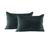 AmeliaHome Velvet Housses de Coussin, Polyester, Laila Anthracite Argent, 2 50 x 70 cm