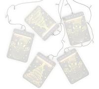 AmeliaHome Wintery Lot de 5 guirlandes lumineuses à LED en acrylique pour décoration de fenêtre - Rideau lumineux USB - Décoration de Noël rectangulaire