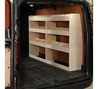 Aménagement blindé pour chariot d'atelier - Armoire murale modulaire en deux parties - Teinte bois