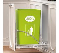 AMENER Poubelle coulissante sous armoire de 20 à 40 litres, poubelle coulissante sous l'évier, poubelle pour armoires de cuisine, poubelle coulissante sous le comptoir, boîte non incluse (argent)