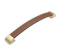 AMENGJ Poignées de Tiroir en Cuir Lot de 2 Boutons de tiroir et d'armoire brossés for Meubles, armoires, Portes, valises, placards de Cuisine(Brown192mm)