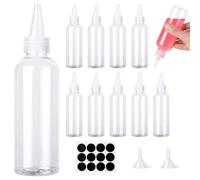 Amentalove 10PCS 150ml Bouteille Sauce, Flacon Sauce, Recipient Sauce, Plastique, Squeeze Bouteilles,Transparent Flacon Souple en Plastique avec Etiquettes pour Sauce d'Huile Ketchup DIY Crafts