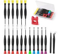 Amentalove 19PCS Tournevis de Précision Mini Tournevis Lunettes Opticien Kit Outil montre avec 2 Pince à Épiler Ouvre Boitier Montre pour Réparation Montre, Lunettes, Téléphone Portable