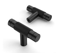 Amerdeco 10 Pièces T-Bouton de Meuble Noir Boutons de Porte pour Placards Bouton de Placard Bouton Porte Poignée Cuisine Poignet Meuble UK0026