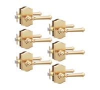 Amerdeco Lot de 6 poignées de porte intérieure en laiton satiné brossé | Verrou de confidentialité à bouton-poussoir, convient aux portes de 2,5 à 1 à 1,9 cm, Adj. Loquet de 5,1 à 5,1 à 1,9 cm