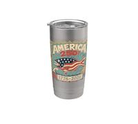 America 250th 1776-2026 Poisson patriotique vintage côtier Gobelet isotherme en acier inoxydable double paroi