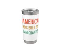 AMERICA WAS BUILT BY IMMIGRANTS - Droits des réfugiés Gobelet isotherme en acier inoxydable double paroi