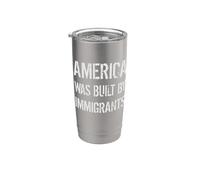 AMERICA WAS BUILT BY IMMIGRANTS - Droits des réfugiés Gobelet isotherme en acier inoxydable double paroi