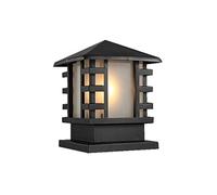 American Country Post Lights Applique Murale en Aluminium antirouille étanche pour Porte de Villa, Lampe Murale d'extérieur, Lanterne de Pilier extérieur à tête Unique avec Verre