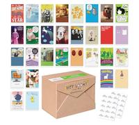 American Greetings Assortiment de 30 cartes de vœux en papier recy vec enveloppes, sceaux et boîte de rangement