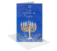 American Greetings Cartes Hanoukka dans une boîte avec enveloppes, Menorah, conçues par Kathy Davis (12 pièces)