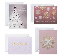 American Greetings Lot de 20 cartes de Noël avec enveloppes, motifs roses, dorés et argentés