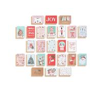 American Greetings Lot de 25 cartes de Noël avec enveloppes, motifs pastel rose tendance