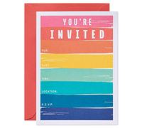 American Greetings Lot de 25 invitations pour toutes les occasions avec enveloppes, coups de pinceau arc-en-ciel