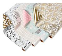 American Greetings Lot de 4 rouleaux de papier cadeau réversible pour mariage 100 m²