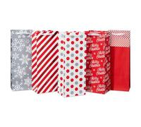 American Greetings Lot de 5 sacs cadeaux pour vin Rouge/blanc/argenté