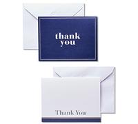 American Greetings Lot de 50 cartes de remerciement avec enveloppes, bleu et blanc