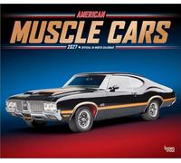 American Muscle Cars Official 2027 14 X 24 Inch (Hanging) Monthly Deluxe Wall Calendar Foil Stamped Cover Plastic-Free