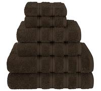 American Soft Linen Coton Turc véritable de qualité hôtelière de Luxe pour Une Douceur et Une Absorption maximales, Ensemble Moderne de 6 pièces, Marron Chocolat