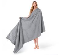American Soft Linen Grande Serviette de Bain Jumbo 100% Coton Turc véritable 35 x 70 cm, Serviettes de Bain de qualité supérieure et de Luxe pour Salle de Bain, Douceur maximale et absorbante, Gris