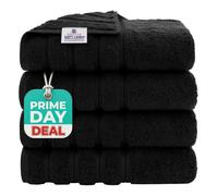 American Soft Linen Lot de 4 Serviettes de Bain Turques 100% Coton pour Salle de Bain, très Grandes, 68,6 x 137,2 cm, Noir