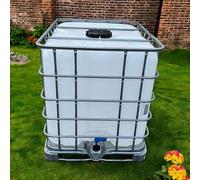 American Style - Cuve IBC 1000 litres Récupérateur Eau de Pluie - Translucide Contrôle Visuel du Niveau - Vanne S60x6 Neuve Démontable - Palette Métallique Galvanisée - PEHD Alimentaire