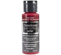 Americana Multi-Surface Satin Acrylic Paint 2oz-Dark Scarlet