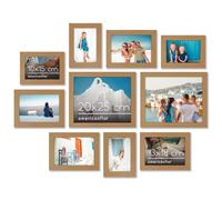 Americanflat 10 Piece Gallery Wall Frame Set in Dark Oak - Two 10x8, Four 7x5, Four 6x4 Frames - Collage for Wall With Horizontal and Vertical Formats