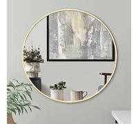 Americanflat Grand Miroir Rond Mural Doré Encadré de 81 cm - décoration Murale pour Salle de Bain, Chambre, Entrée, Salon