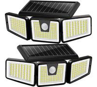 AmeriTop Lampes Solaires Extérieures Détecteur Mouvement Murale Sécurité | 3 Têtes Réglables, Applique Murale LED de Sécurité Pour Allée, Jardin, Terrasse, Garage, Entrée