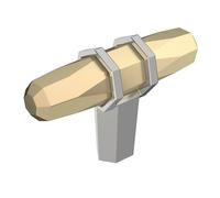 Amerock Bouton de placard | Champagne doré/chrome poli | 64 mm de longueur | Londres | 1 lot | Bouton de tiroir | Quincaillerie d'armoire