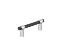 Amerock BP37385FB26 Poignée d'armoire Noir mat/Chrome poli