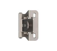 Amerock BPR8715G10 | Charnière d'armoire | Revêtement simple de 6 mm | Enveloppe partielle | Nickel satiné | Charnière de porte d'armoire de cuisine | 1 paire/lot de 2 | Matériel fonctionnel