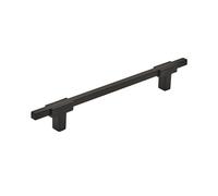 Amerock | Poignée d'armoire | Noir mat/Noir mat | 160 mm de centre à centre | Urbanite | 1 lot | Poignée de tiroir | Quincaillerie d'armoire