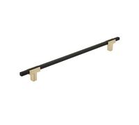 Amerock | Poignée d'armoire | Or brossé/noir mat | 256 mm de centre à centre | Urbanite | 1 lot | Poignée de tiroir | Quincaillerie d'armoire