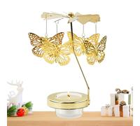 Amesor Candle Mobile Carousel | Carrousel Tournant Doré de Noël avec Éclairage Rotatif | Pièce Maîtresse Décorative pour Intérieur