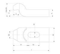 Bride de serrage pour fourche No.6315GN fente l.22mm L.250mm p.vis de serrage M20,M22 AMF