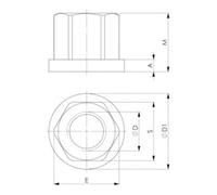 AMF Écrou allongé no. 6334 M12 ouv. de clé 19 mm AMF Quantité:1