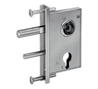 AMF Serrure AMF 107ZW pour portails en treillis moyennement lourd avec plaque en U 50mm galvanisée Quantité:1