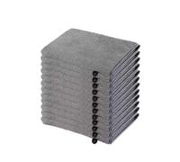AMFUN 12 Pack Gants de Toilette en Frotte Microfibre, 21x15CM Gants de Nettoyage du Visage Doux pour Douche et Visage, Serviettes Absorbantes Réutilisables pour Visage, Corps, Bain et Spa (Gris)