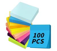 AMFUN 20 Blocs Notes Autocollantes Super Sticky, 76mm x 76mm Notes Sticky, 100 Feuilles par Bloc, 8 Couleurs, Feuillets Super Adhésifs pour Rappels, Listes de Tâches et Prise de Notes(2000 Feuillets)