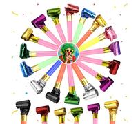 AMFUN 45PCS Souffleur de Fête Multicolore, Sifflet Anniversaire Fête, Jouet de Sifflet de Corne pour Fête, Fête d'anniversaire, Graduation, Banquet (Couleur Unie)