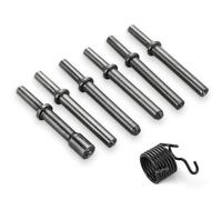 AMGSH Lot de 7 outils de marteau à riveter pneumatique, ensemble de rivets pneumatiques avec 6 embouts robustes et ressort, acier au carbone traité thermiquement, tige de 1 cm, compatible avec la
