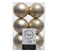 Amicasa Set De Boules De Sapin De Noël 12 Pcs 6 Cm Plastique Pearl
