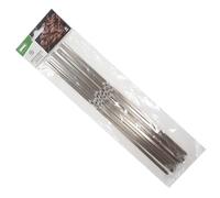 Amig - 10 brochettes métalliques pour barbecue Fireplus - Brochettes en acier inoxydable - Bâtons en métal réutilisables - Longueur : 40 cm