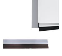 Amig 22560 - Modèle 5, Bas de Porte adhésif en Applique avec Brosse en PVC Semi-Rigide, 1 m, argenté, Aluminium
