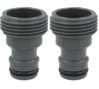 Amig - Adaptateur Mâle Pour Union De Robinet Avec Tuyau,3/4'',Connexion Rapide Et Facile Pour Les Tuyaux D'Eau,Union Filetée,Plastique Abs Et Caoutchouc,Gris R03 (Lot de 2)